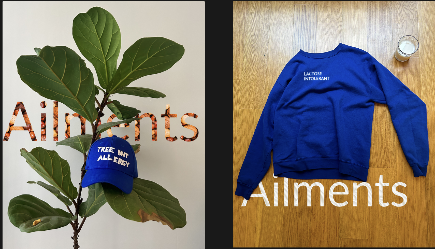 Blue cap with 'TREE NUT ALLERGY' text