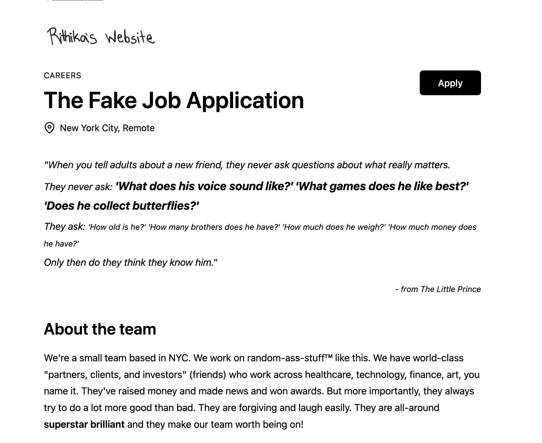 Fake Job Application